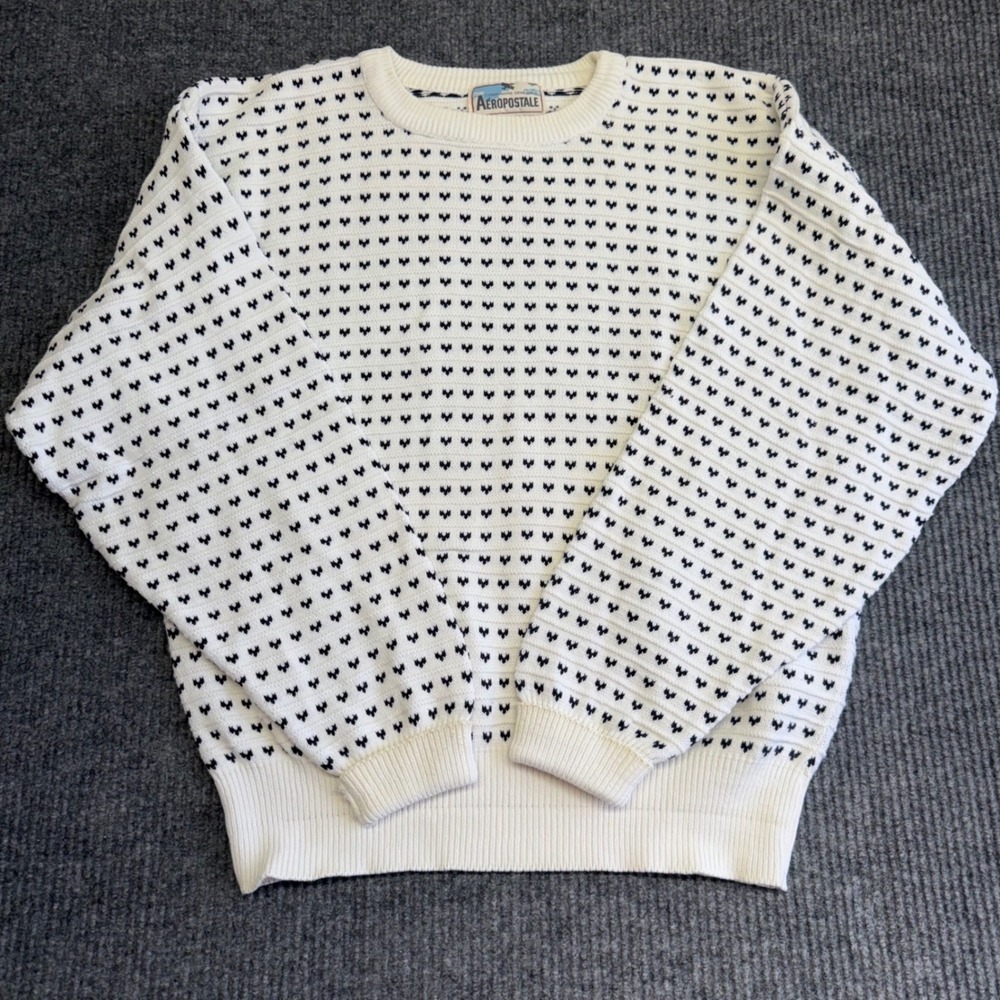 Vintage Aeropostale Compagnie Generale Sweater Mens L USA Cotton Aviator 90s